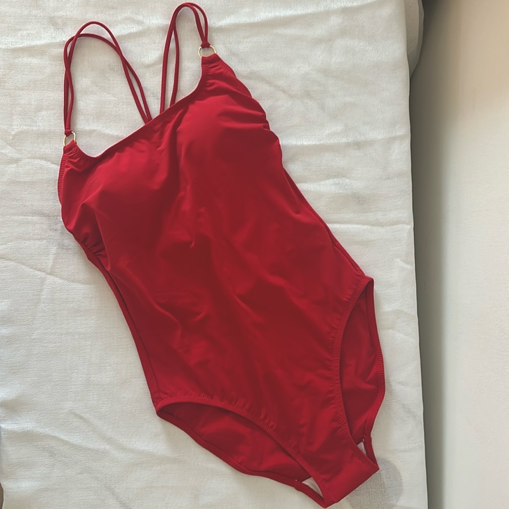 NWT One piece Women’s Figleaves Red Strappy Back Swimsuit Size 8 (XS)